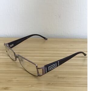 VERSACE dark red purple crystal embellished eyeglasses glasses frames